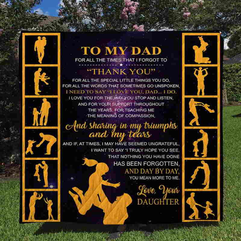 To My Dad 3D Quilt Blanket