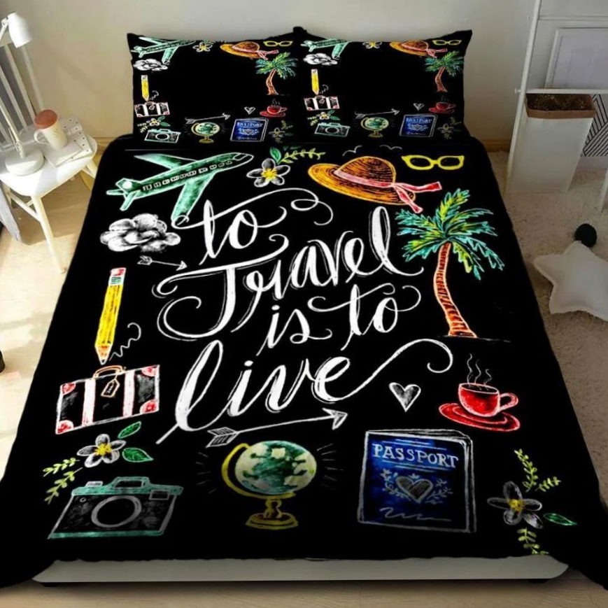 To Travel Is To Live Cotton 3D Bedding Sets