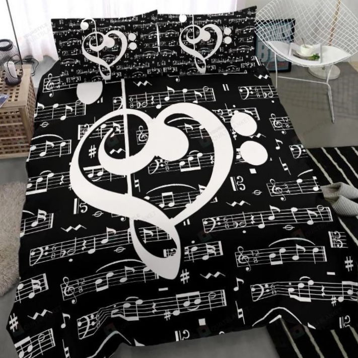 Treble Clef Heart 3D Bedding Set