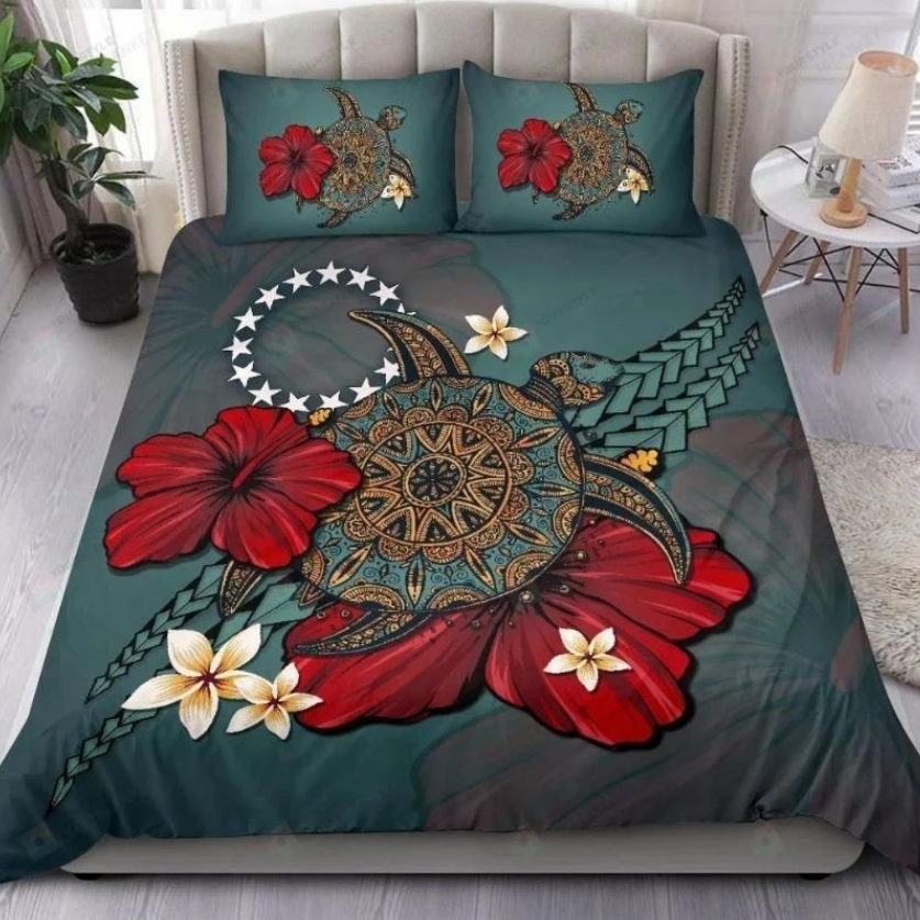 Tribal Turtle Hibiscus 3D Bedding Set