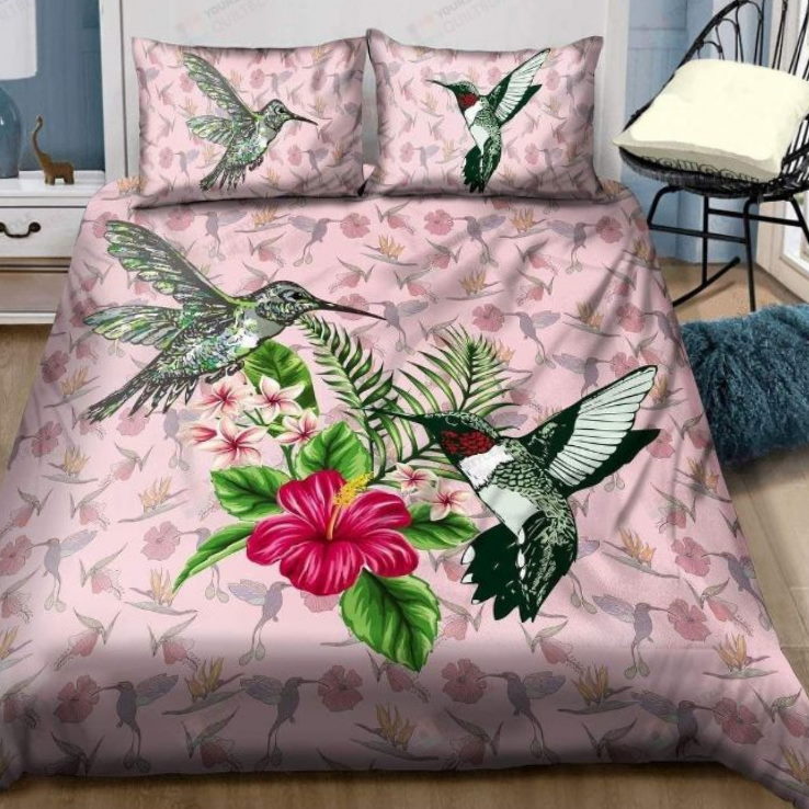 Tropical Hummingbird Hawaiian Aloha 3D Bedding Set