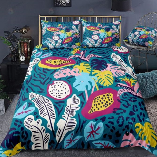 Tropical Leaves Pattern 3D Bedding Set