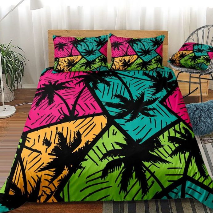 Tropical Tree Pattern 3D Bedding Set