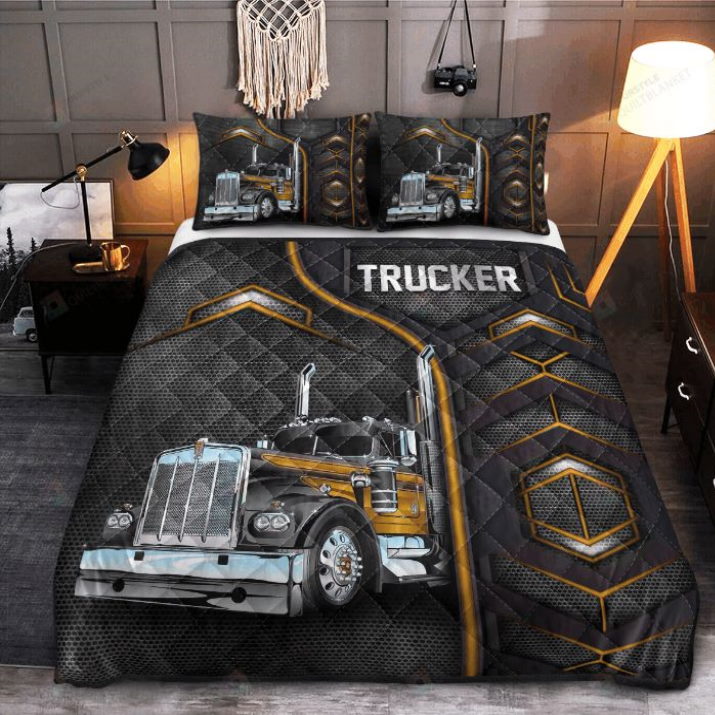 Trucker Carbon Pattern 3D Bedding Set