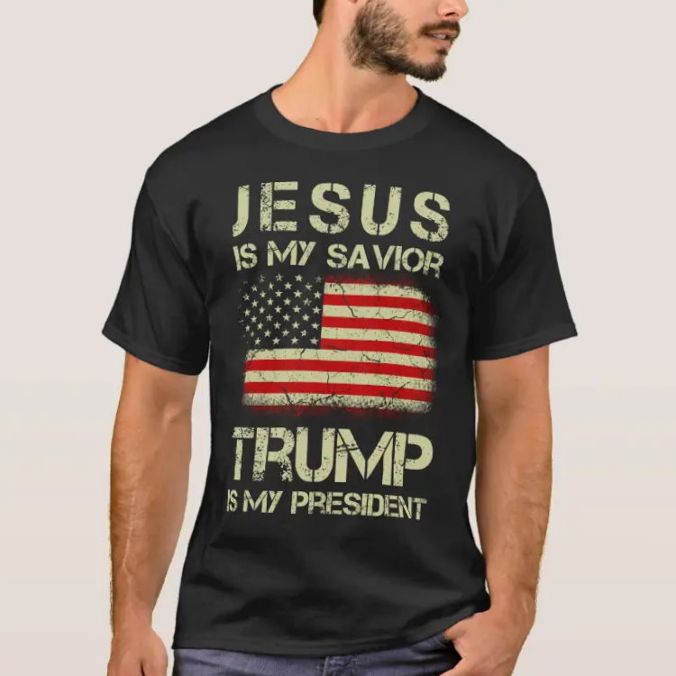 Trump 2024 Shirt Jesus Is My Savior Trump Is My President T-Shirt