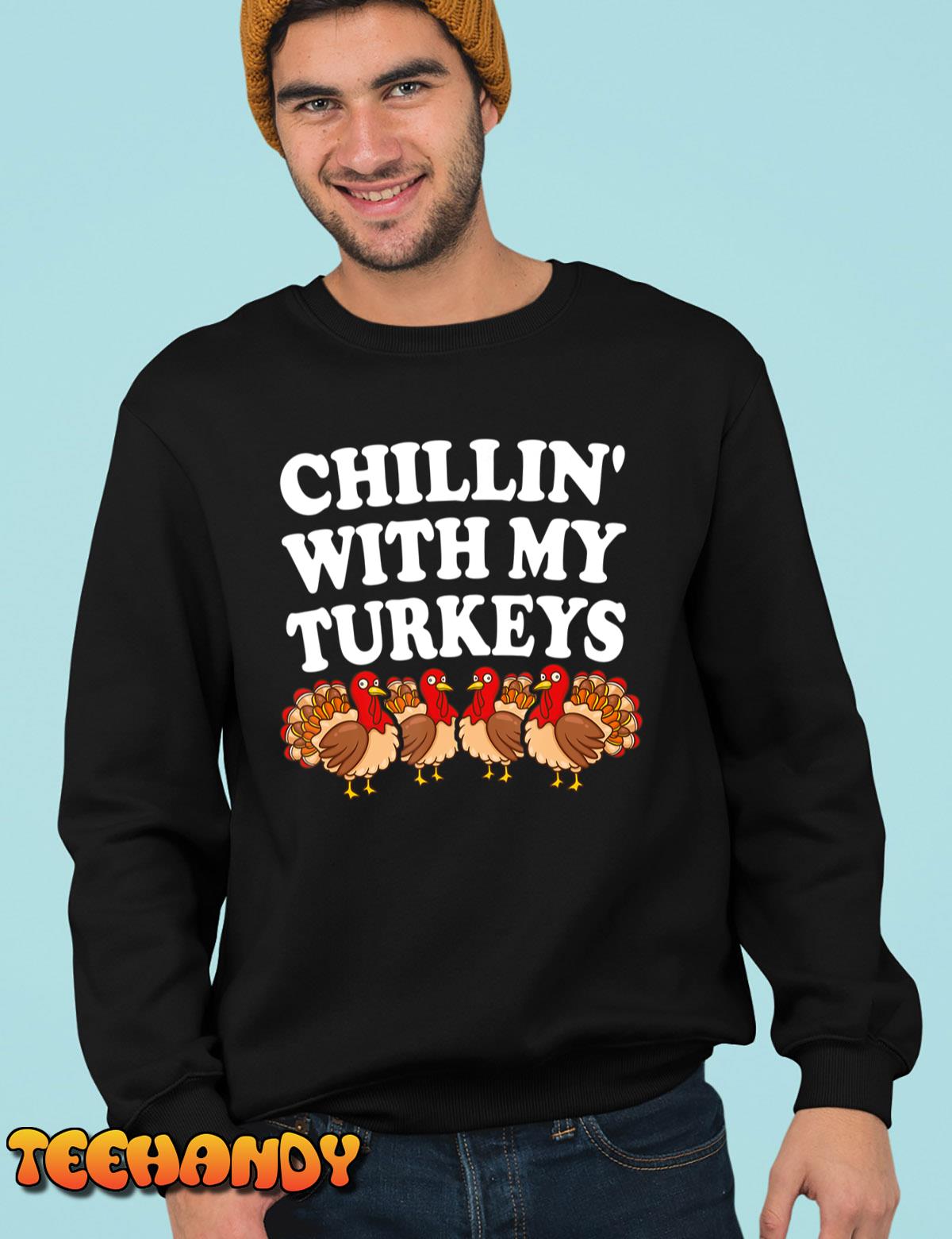 Turkeys Thanksgiving Pilgrim Holiday  Mens & Womens T-Shirt