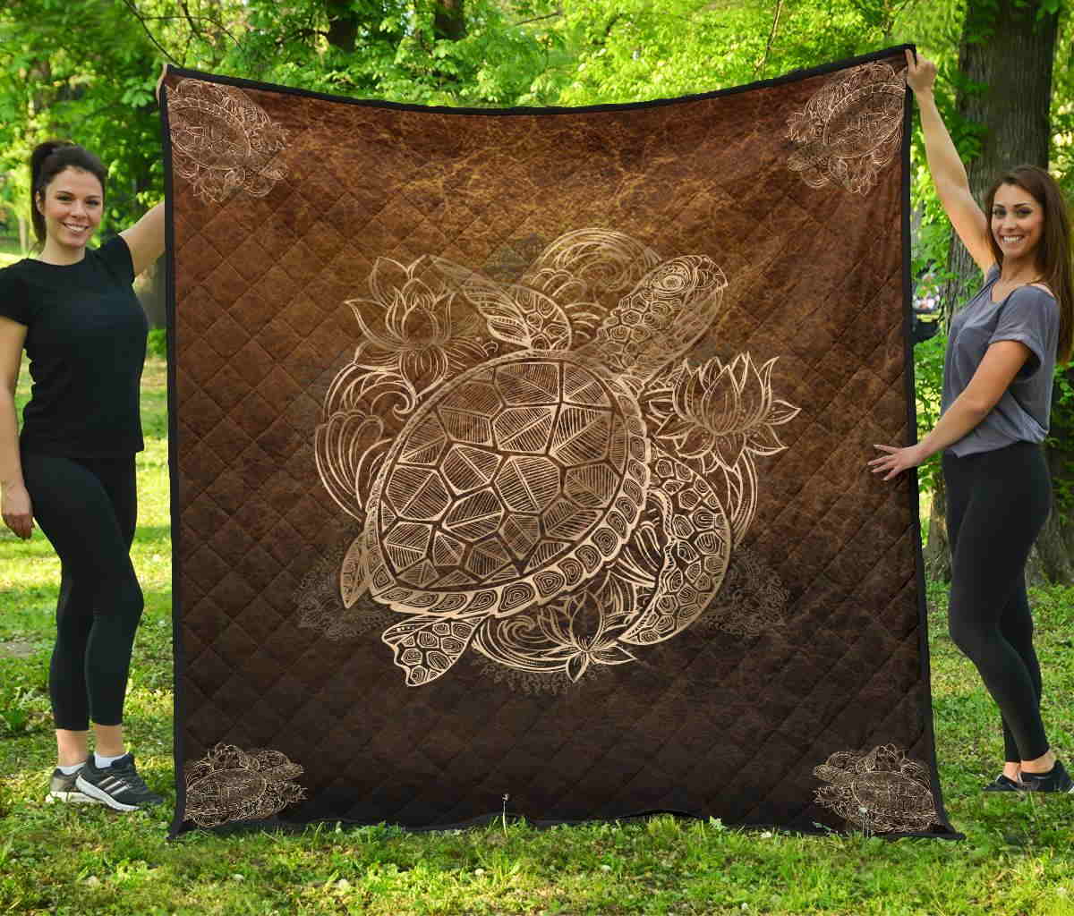 Turtle Mandala 3D Quilt Blanket