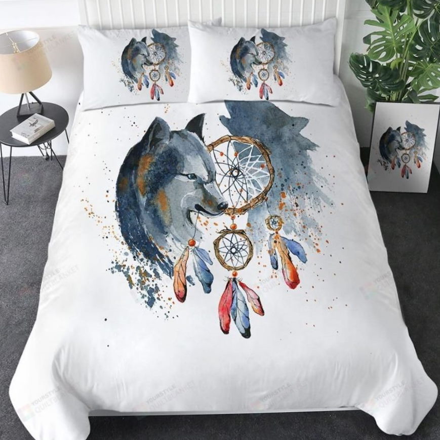 Two Wolves Dream Catcher 3D Bedding Set