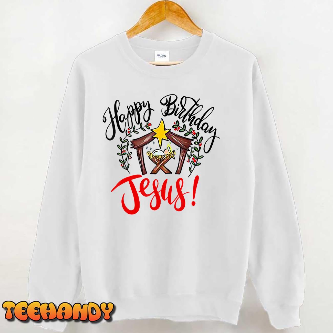 Ugly Christmas Happy Birthday Jesus Christmas Pajama Family T-Shirt