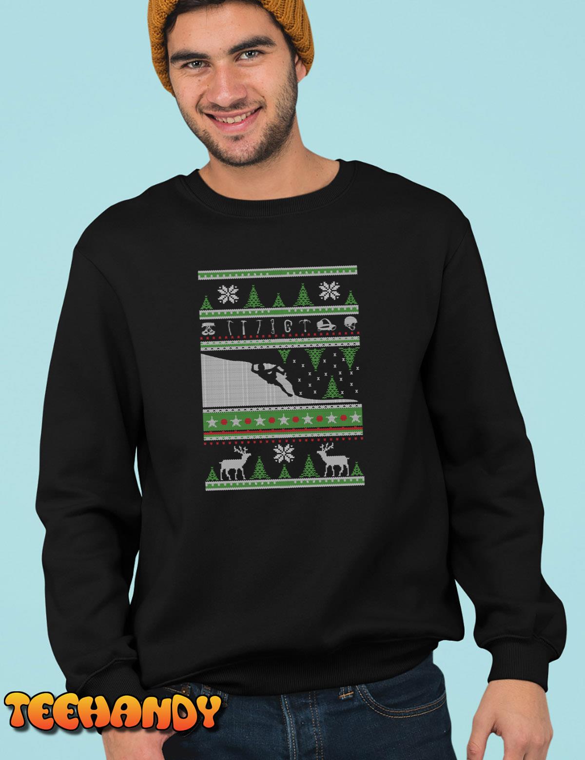 Ugly Christmas Sweater Style Gift Rock Climbing Sweatshirt