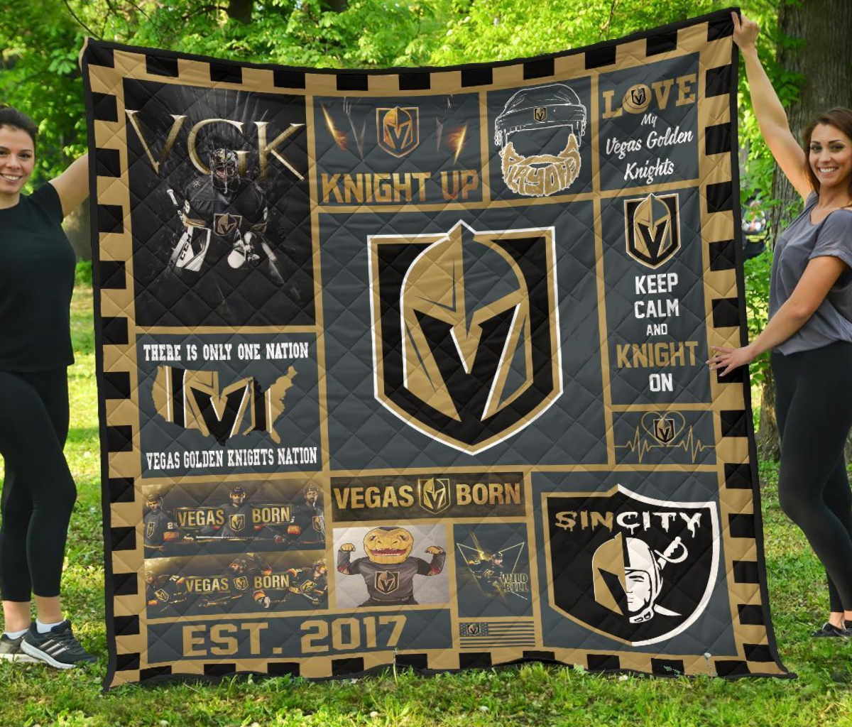 Vegas Golden Knights Hockey 3D Quilt Blanket