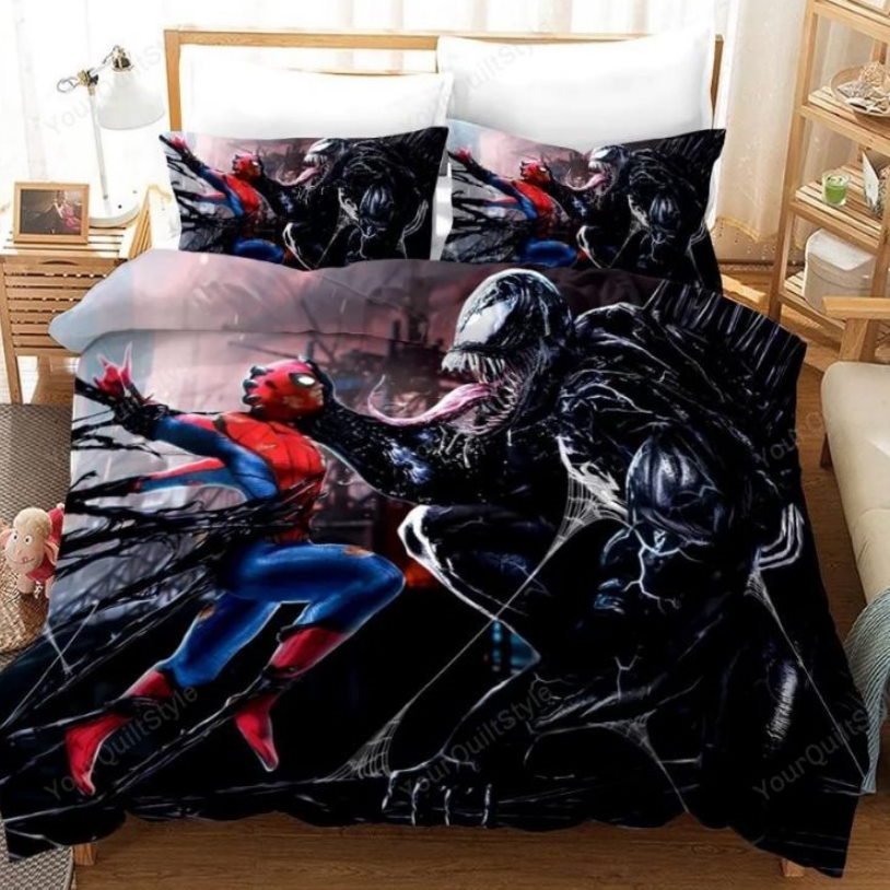 Venom Spiderman Fighting Bedding Set