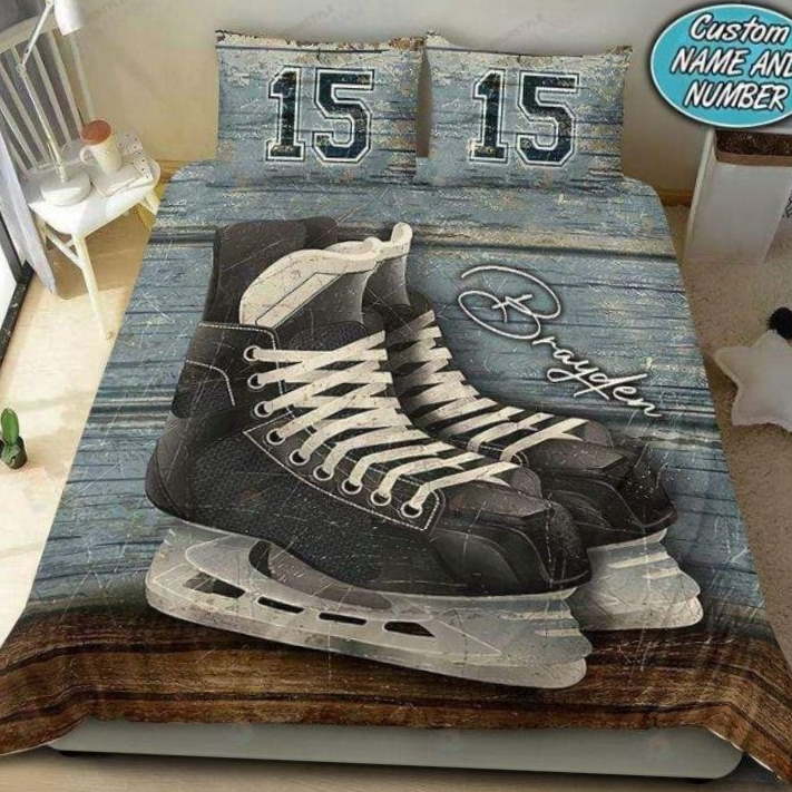 Vintage Hockey Skate 3D Bedding Set