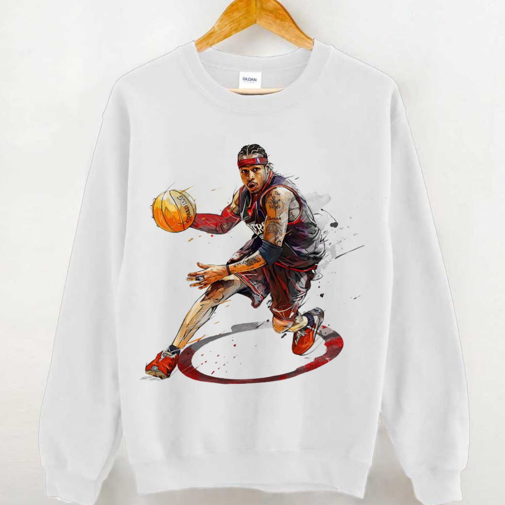 Watercolor Design Basketball Legend Allen Iverson Unisex Sweatshirt