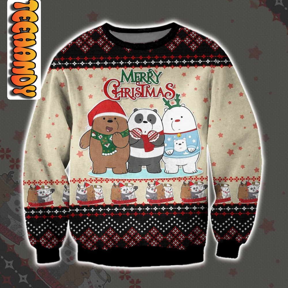 We Bare Bears Merry Xmas Ugly Christmas Sweater