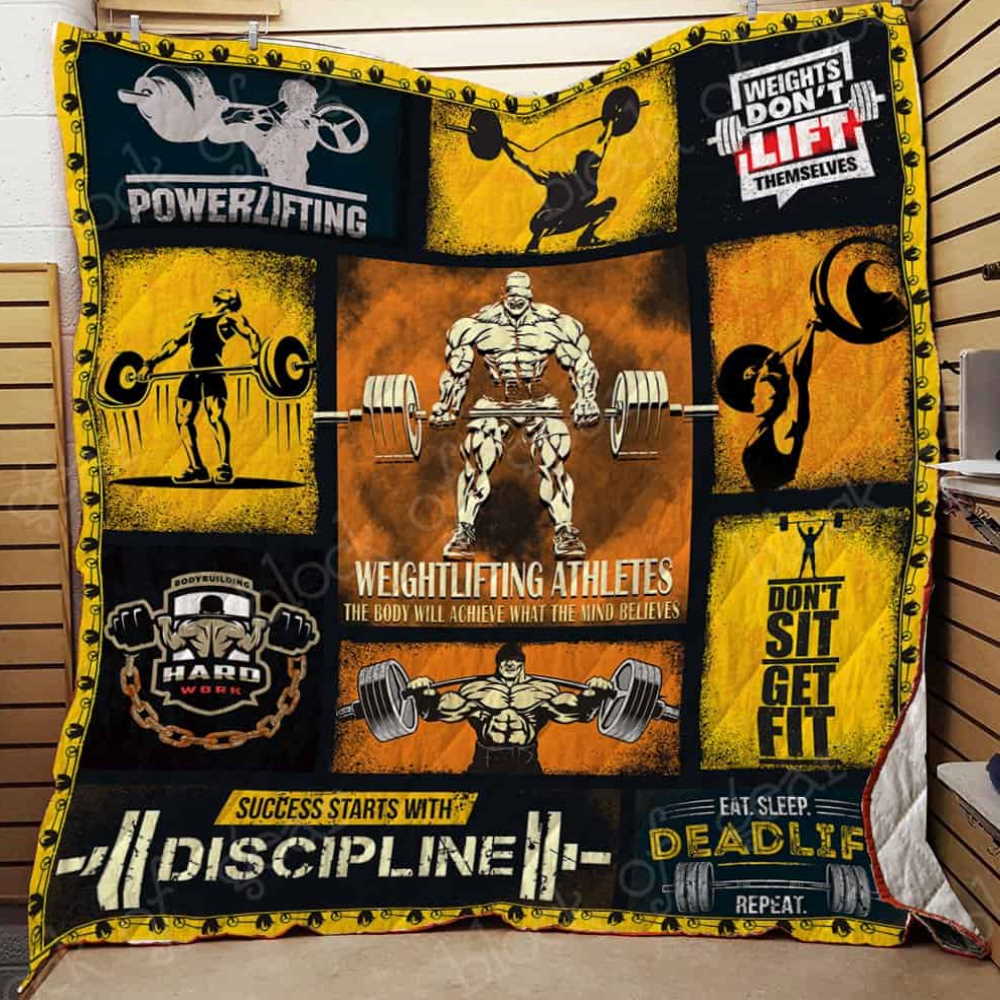 Weight lifting Athletes  All Over Printed 3D Quilt Blanket