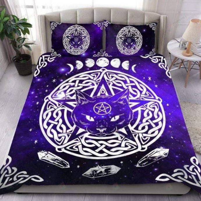 Wicca Purple Cat  Bedding Set