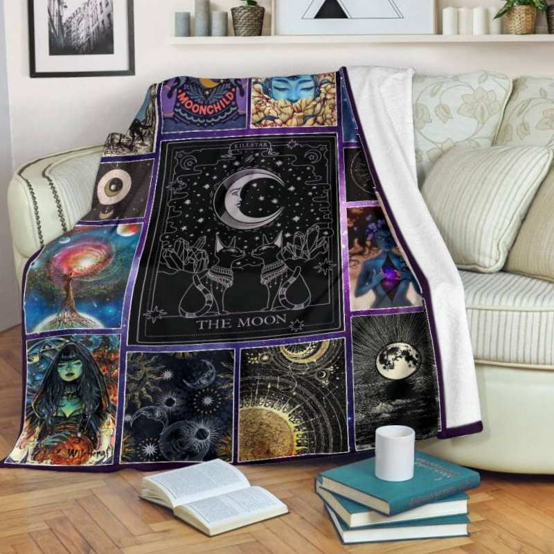 Wiccacat The Moon All Over Printed 3D Quilt Blanket