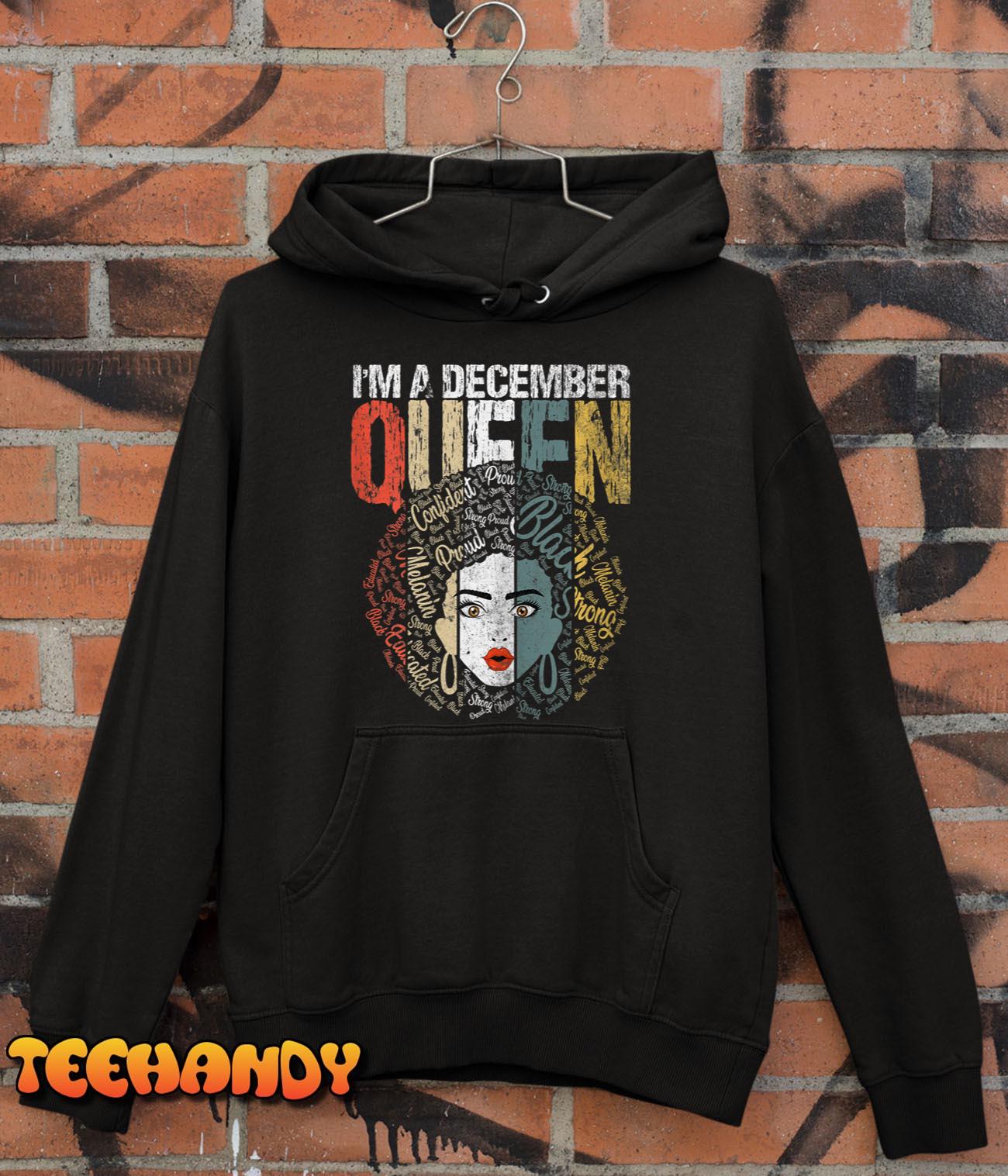 Womens December birthday shirts for women A Queen Was Born in Dec T-Shirt