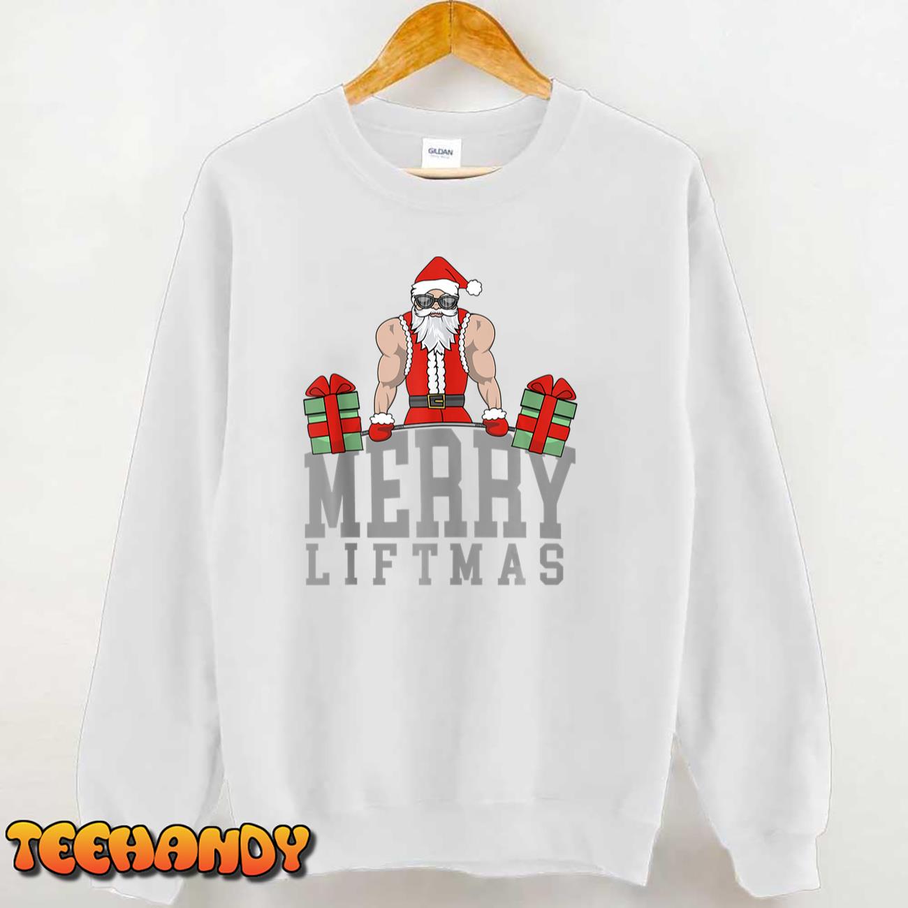 Workout Fitness Bodybuilding Christmas Merry Liftmas T Shirt