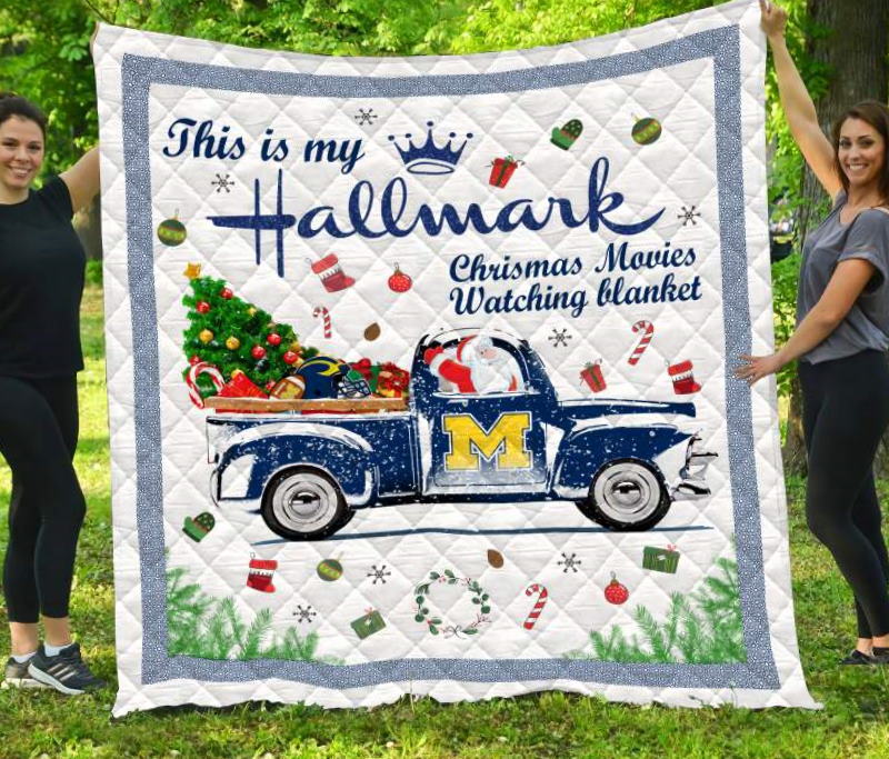 Xmas Michigan Wolverines Football 3D Quilt Blanket