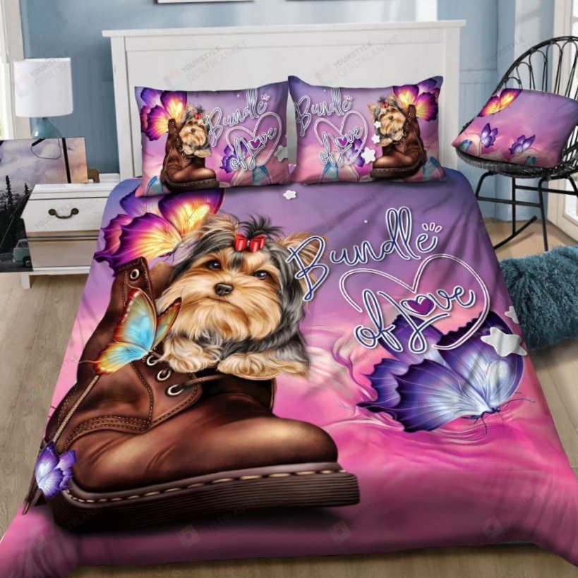 Yorkshire Terrier Butterfly Bedding Set