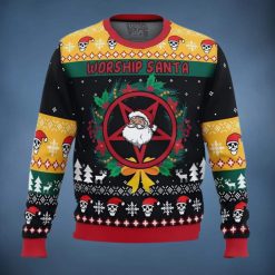 Anime Sweater Worship Santa Ugly Christmas Sweater