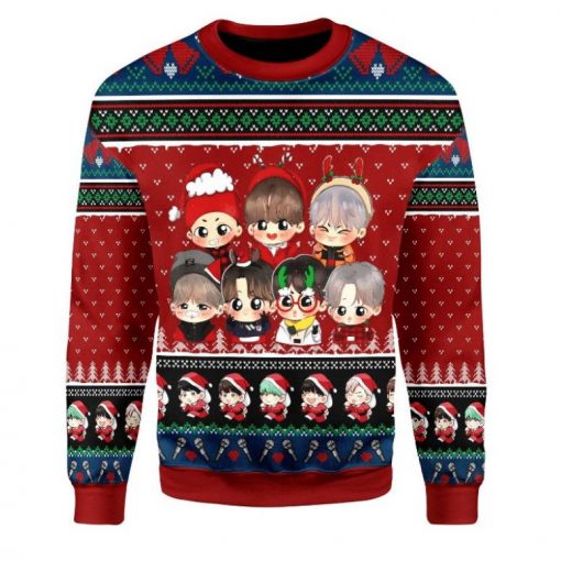 BTS Band Chibi Christmas 3D Sweater