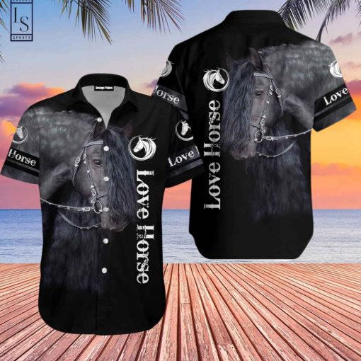 Beautiful Black Horse Hawaiian Shirt