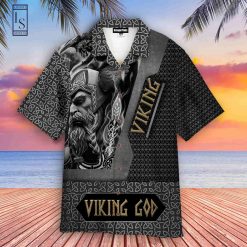 Black And White Viking God Hawaiian Shirt