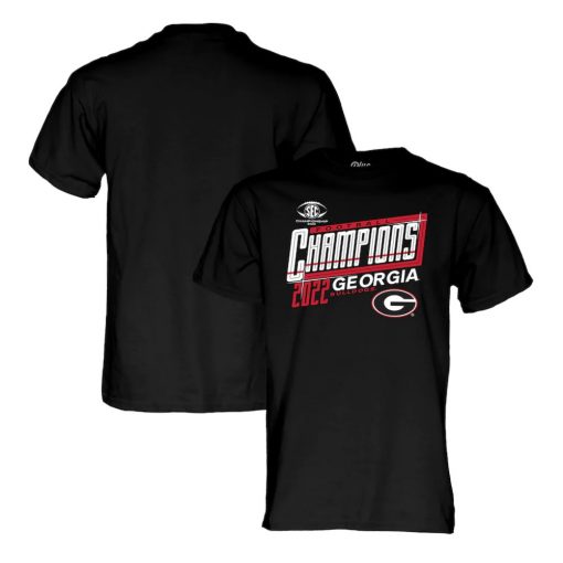 Black Georgia Bulldogs 2022 SEC Football Conference Champions T-Shirt