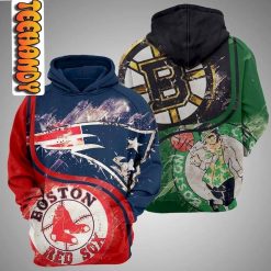 Boston Red Sox New England Patriots Boston Bruins Boston Celtic 3D Hoodie