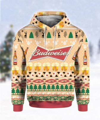 Budweiser Beer Bottle Christmas 3D Sweater