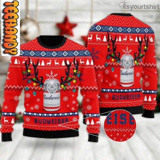 Budweiser Beer Deer Ugly Christmas Sweater