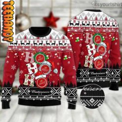 Budweiser Beer HoHoHo Ugly Christmas Sweater