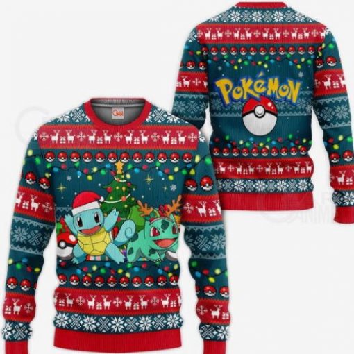 Bulbasaur And Squirtle Christmas 3D Sweater