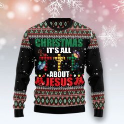 Butterfly All About Jesus Christmas 3D Sweater