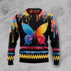 Butterfly Colorful Xmas 3D Sweater