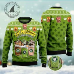 Cat Coffee Christmas All Over Printed 3D Sweater