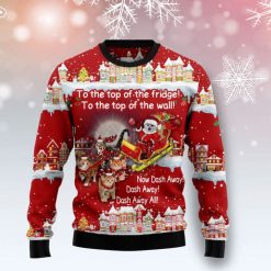 Cat Sleigh Christmas All Over Printed 3D Sweater