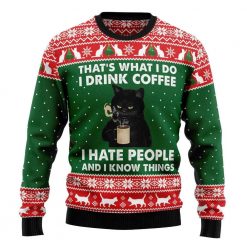 Cats And Coffee Ugly Christmas Sweater