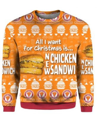 Chicken Sandwich Ugly Christmas 3D Sweater