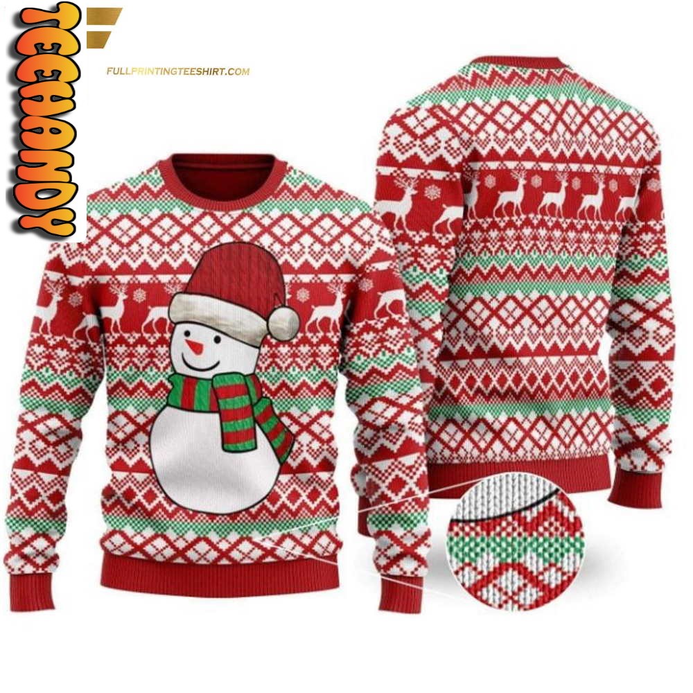 Christmas Snowman Knitting Pattern Ugly Christmas Sweater