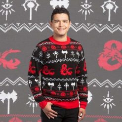 D20 Dungeons & Dragons Ugly Knitted Ugly Christmas Sweater