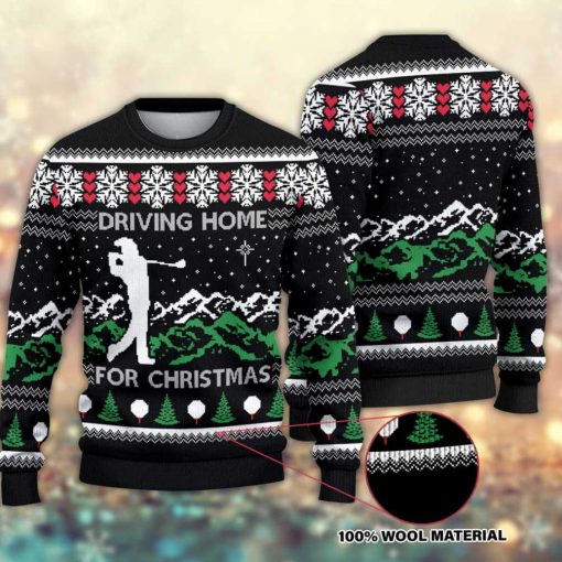 Driving Home for Christmas Golf Ugly Christmas Sweater