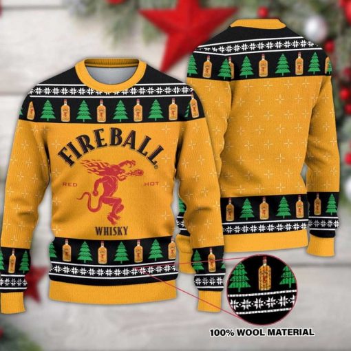 Fireball Cinnamon Whisky Ugly Christmas Sweater