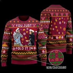 Fold the Cheese David Rose Ugly Christmas Sweater