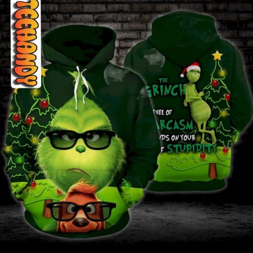 Grinch Sarcasm Christmas 3D Hoodie