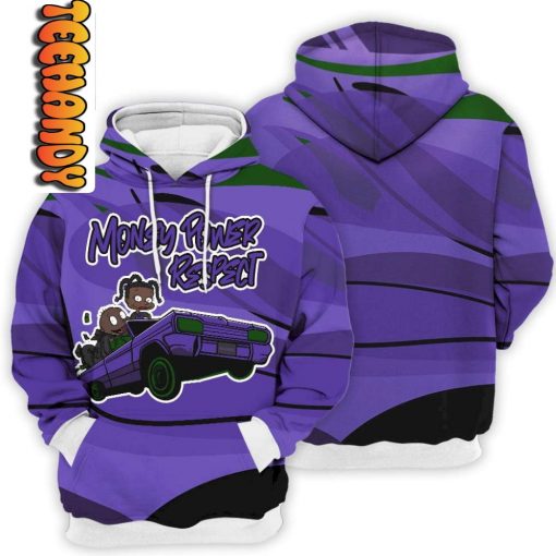 Jordan 13 Retro Court Purple Money Power Respect 3D Hoodie