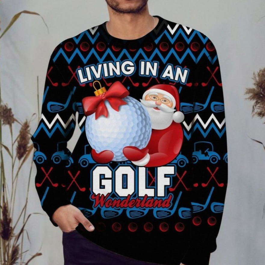 Weg oosters Voorman Living In A Golf Wonderland Santa Claus 3D Sweater